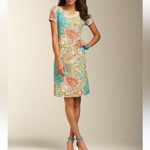 NWT Talbots Colorful Paisley Print 100% silk Dress size 4